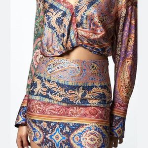 Two Piece Paisley Cropped Set Never Been Worn